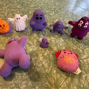 Lot/Bundle of 8 Grimace Toys 1980’s-1990’s-2000’s